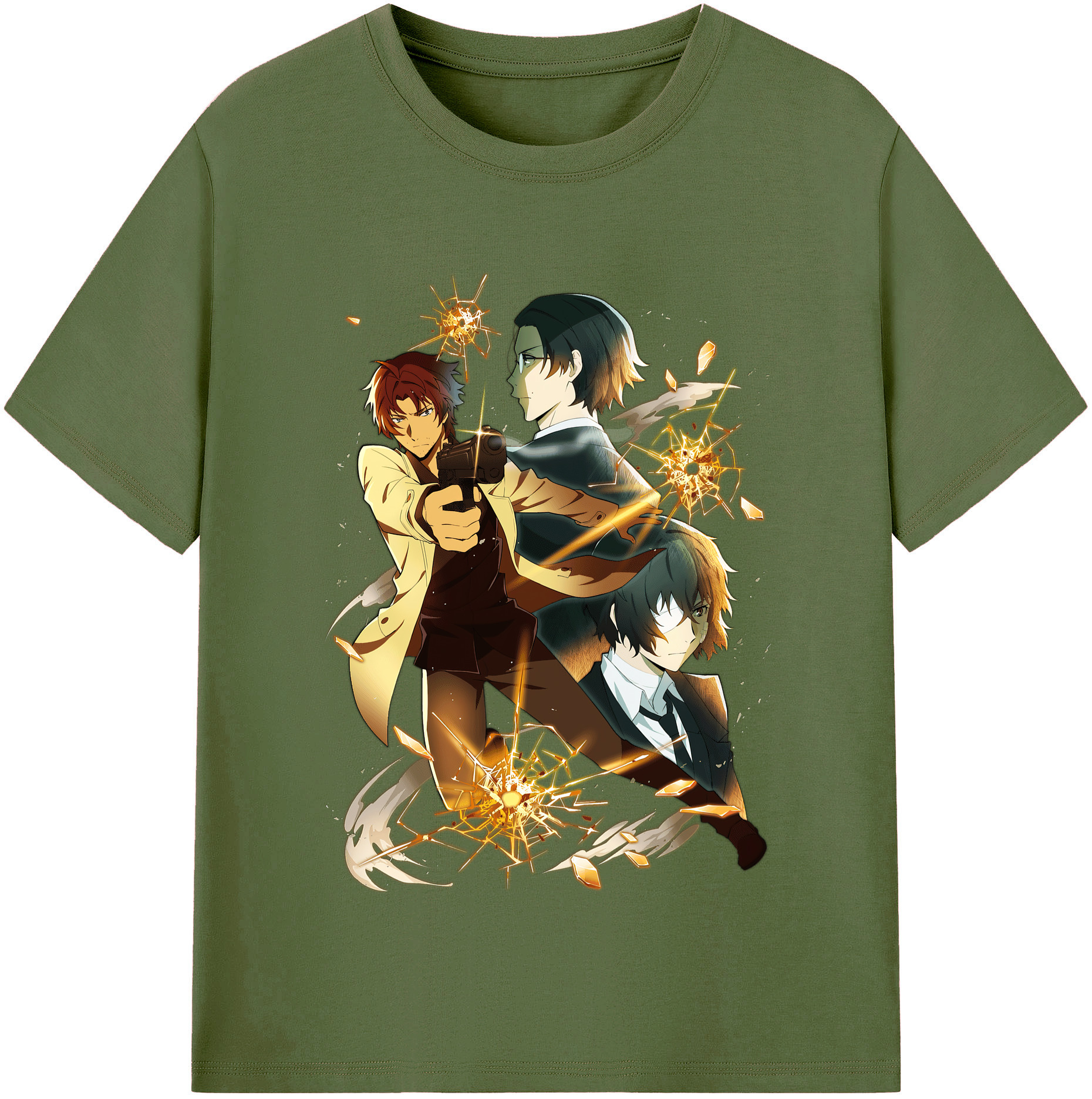 （画像用） 文豪ストレイドッグス Bungo Stray Dogs 綿100％半袖Tシャツ（フロントプリント）